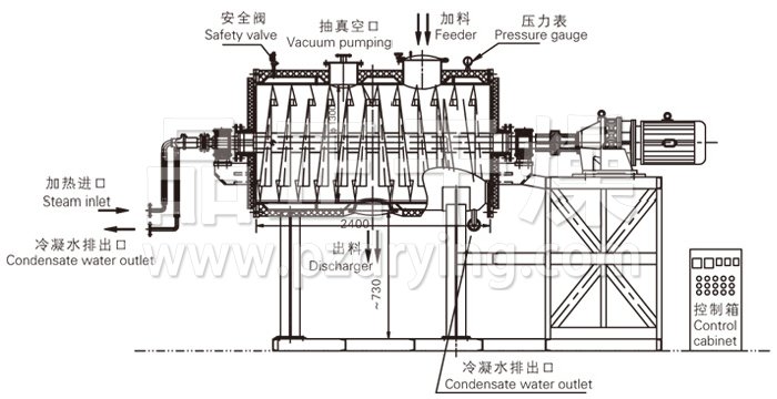 真空耙式干燥機(jī)結(jié)構(gòu)示意圖